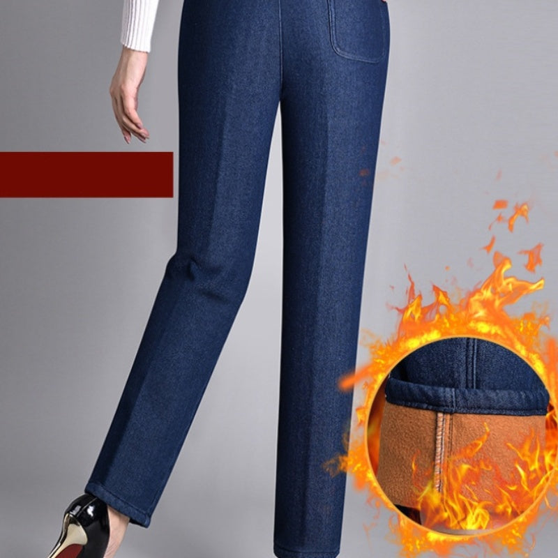 Evangelina - Straight Leg Elastic-Waist Jeans