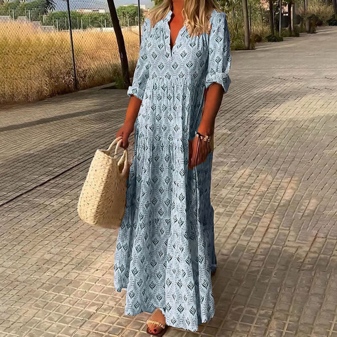 womens-boho-woven-maxi-dress-with-split-neck-and-roll-tab-sleeves-2