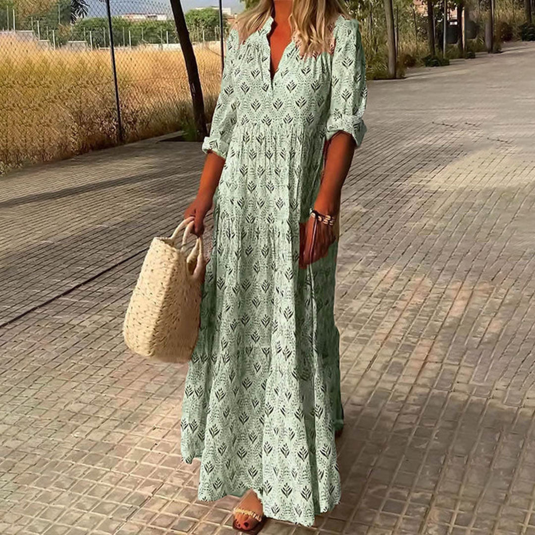 womens-boho-woven-maxi-dress-with-split-neck-and-roll-tab-sleeves-4