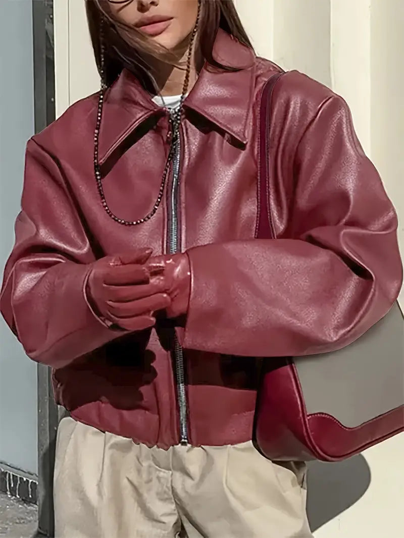 womens-bomber-jacket-in-coated-material-with-zip-front-and-point-collar-12