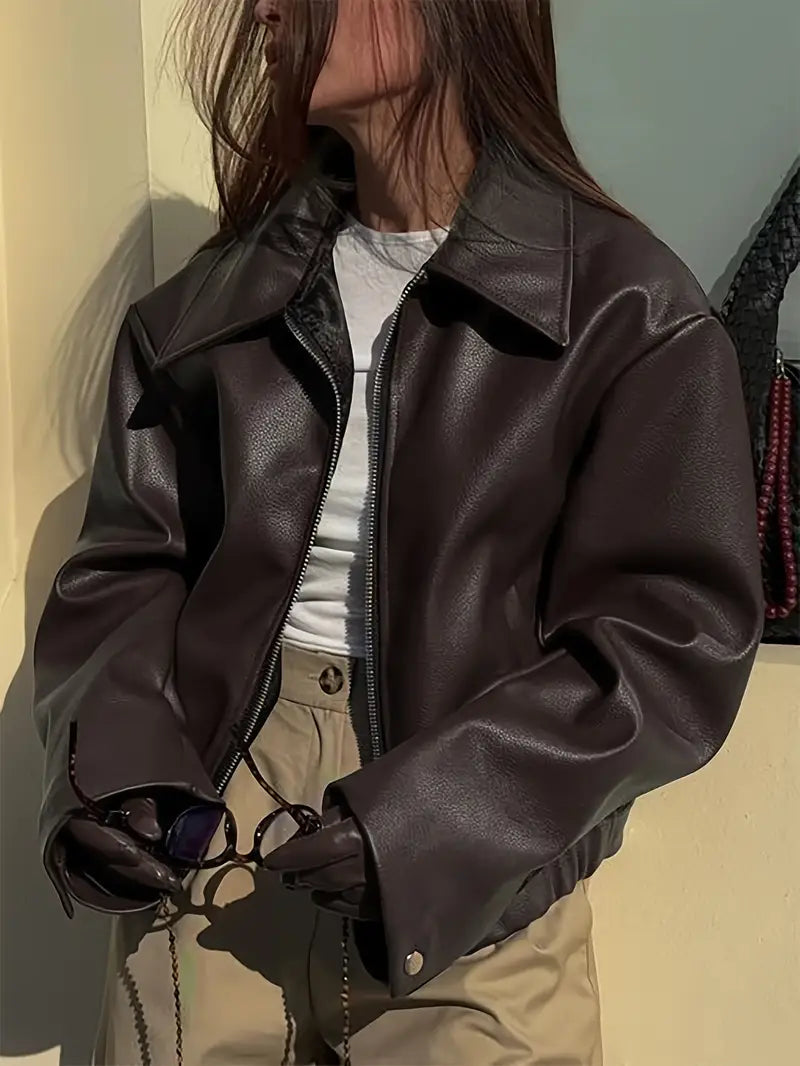 womens-bomber-jacket-in-coated-material-with-zip-front-and-point-collar-15