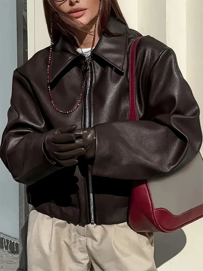 womens-bomber-jacket-in-coated-material-with-zip-front-and-point-collar-17