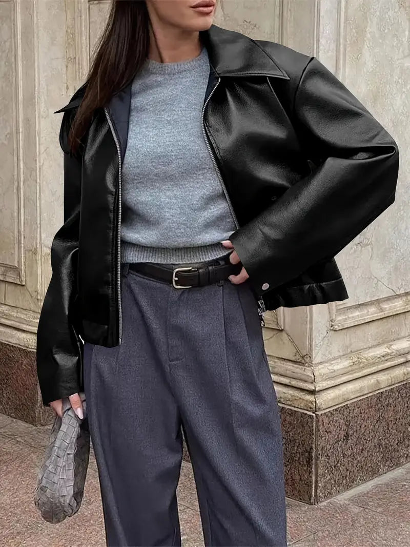 womens-bomber-jacket-in-coated-material-with-zip-front-and-point-collar-6