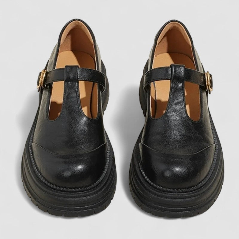 womens-casual-faux-loafers-with-buckle-strap-and-lug-sole-2