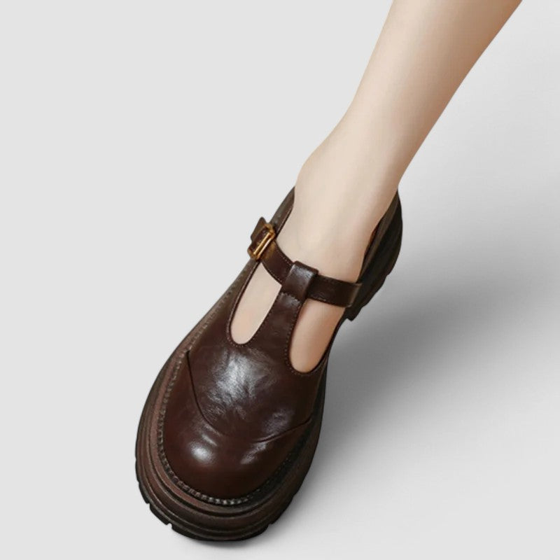 womens-casual-faux-loafers-with-buckle-strap-and-lug-sole-8