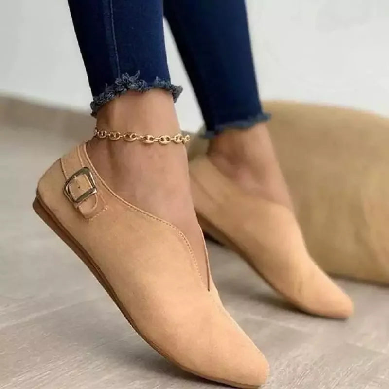 womens-casual-faux-suede-loafers-with-pointed-toe-and-side-buckle-3