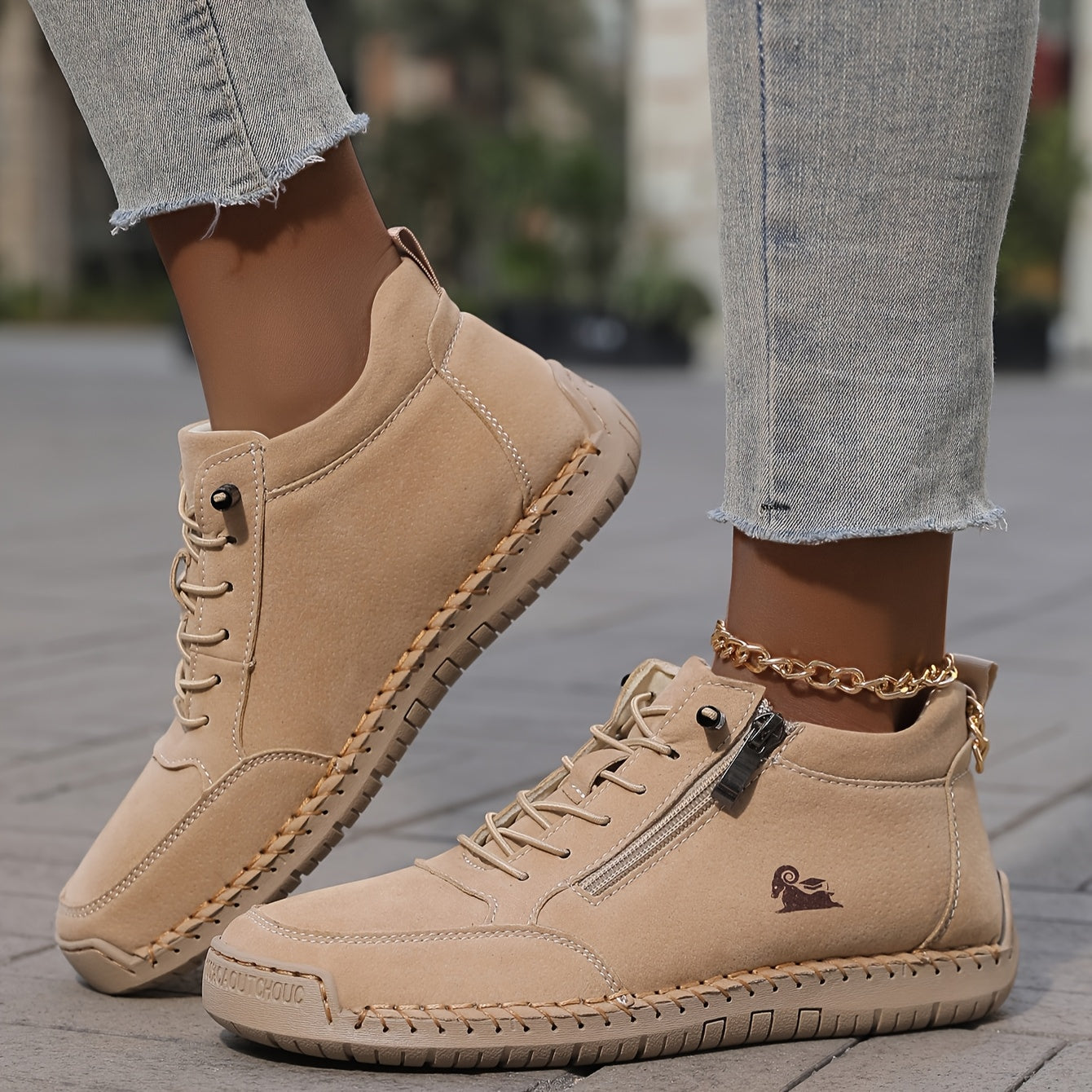 womens-casual-synthetic-sneakers-with-side-zipper-and-lace-up-3