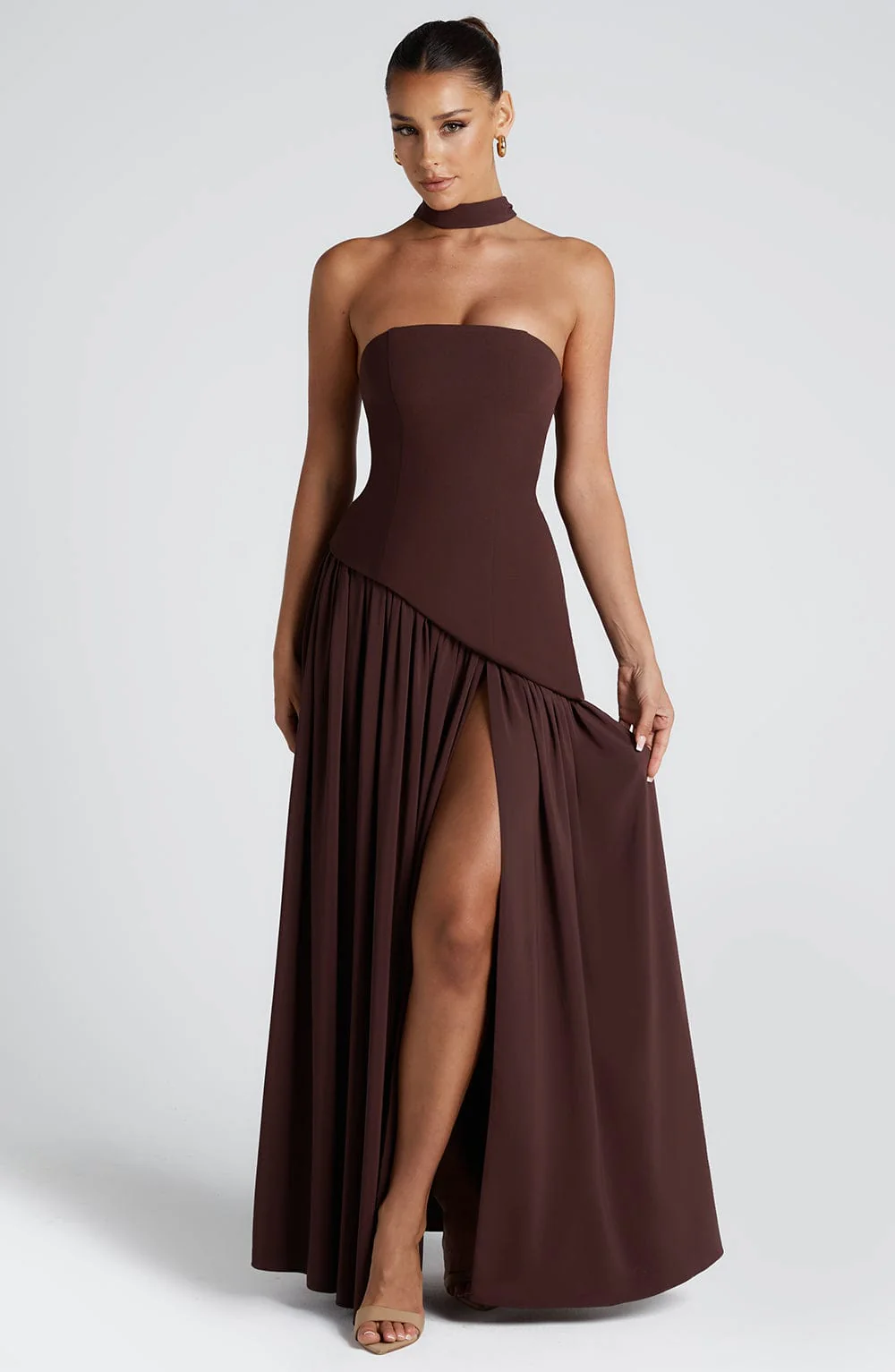 womens-evening-woven-maxi-dress-with-side-slit-and-scarf-10