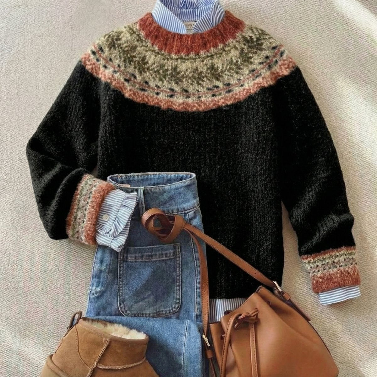 Grace - Fair Isle Nordic Relaxed-Fit Sweater