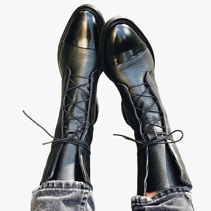 womens-faux-ankle-boots-with-lace-up-front-and-cap-toe-1