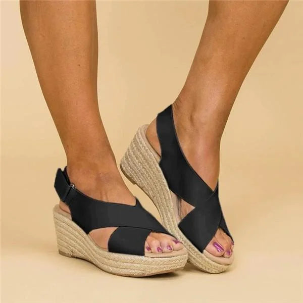 womens-faux-upper-wedge-sandals-with-crisscross-straps-and-buckle-2
