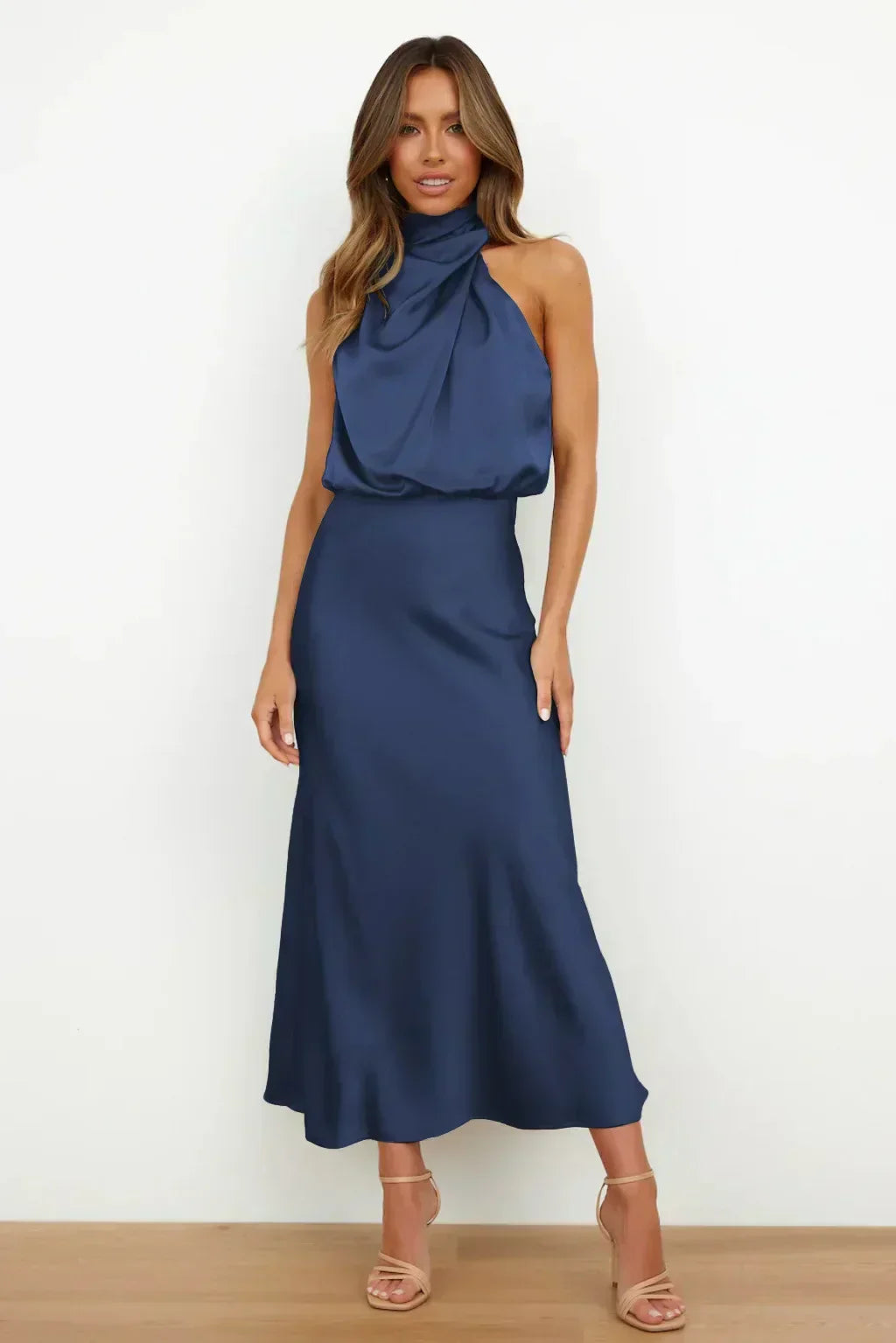 womens-formal-satin-midi-dress-with-halter-neck-and-draped-bodice-11