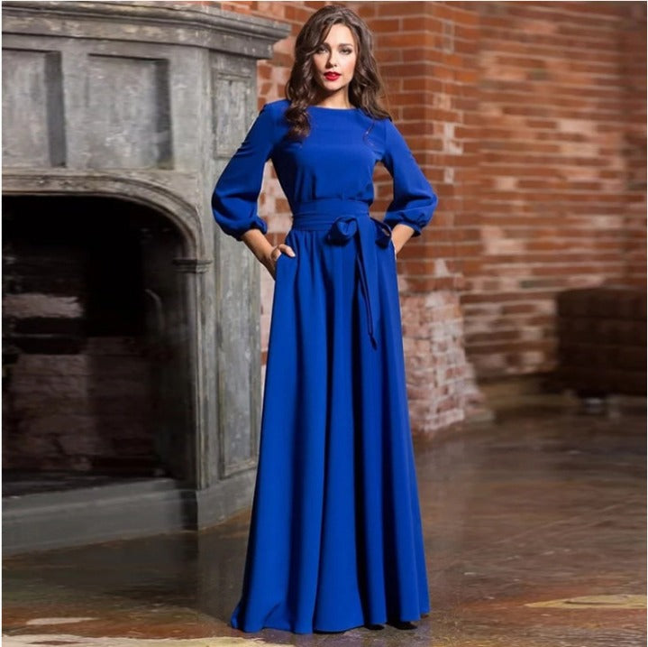 womens-formal-woven-maxi-dress-with-tie-belt-and-gathered-cuffs-2