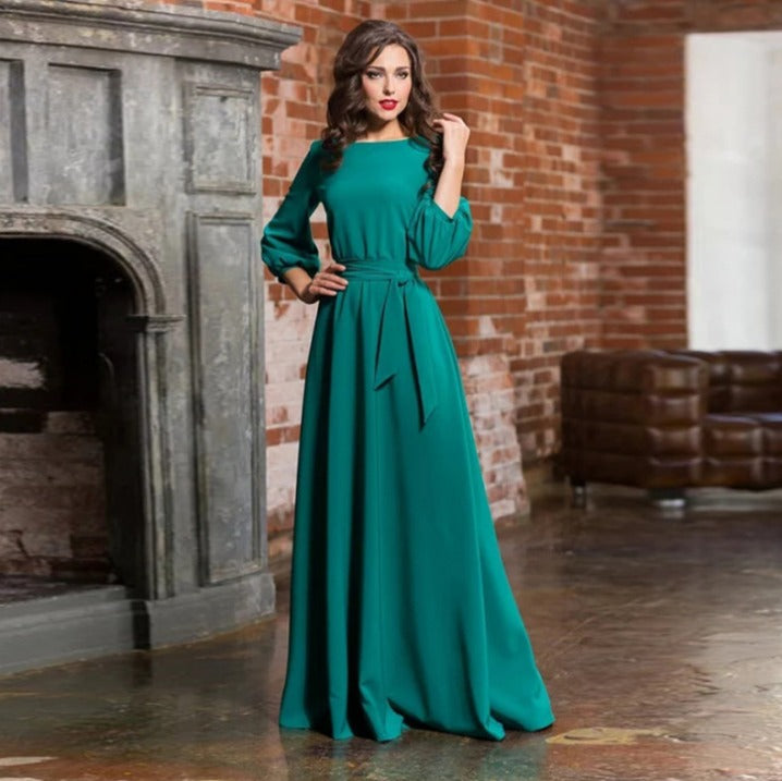 womens-formal-woven-maxi-dress-with-tie-belt-and-gathered-cuffs-5