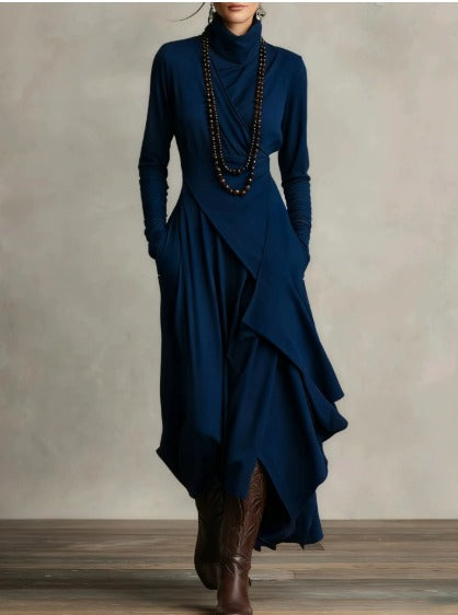 womens-knit-maxi-dress-with-roll-neck-and-wrap-overlay-10