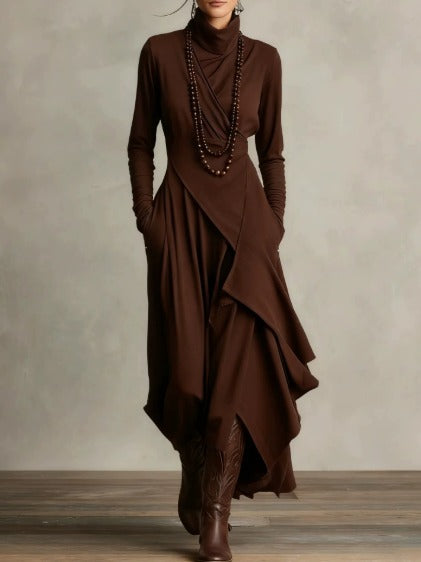 womens-knit-maxi-dress-with-roll-neck-and-wrap-overlay-7