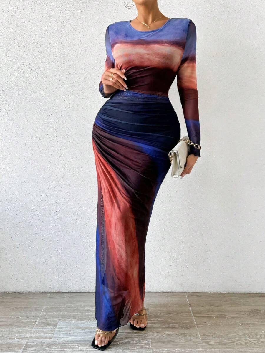 womens-maxi-dress-in-mesh-with-long-sleeves-and-ruched-waist-2