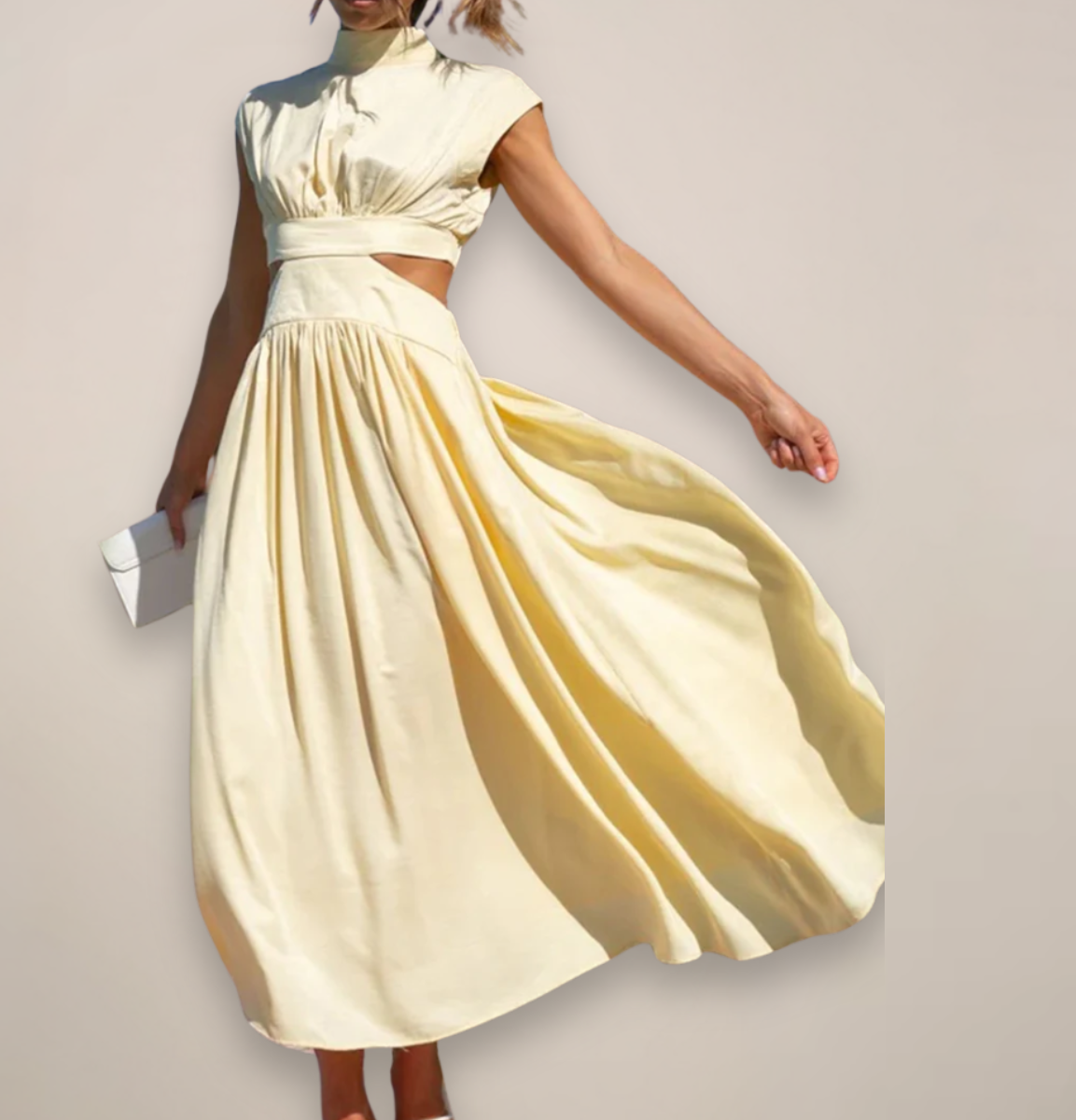womens-maxi-dress-in-woven-material-with-waist-cutouts-and-high-neck-3