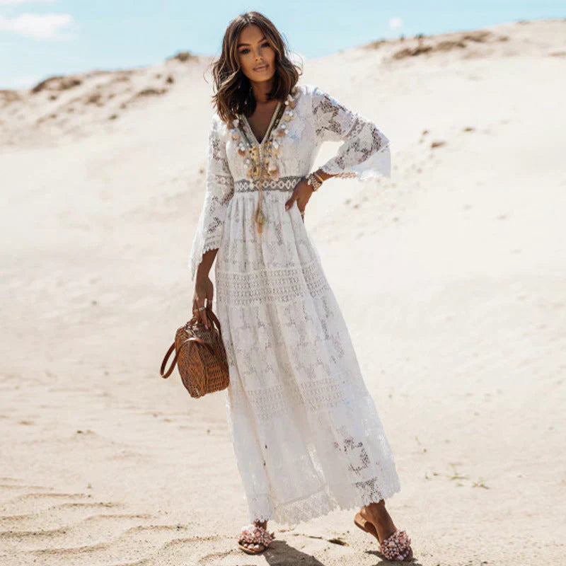 womens-maxi-lace-dress-with-tassel-tie-neck-and-bell-sleeves-3