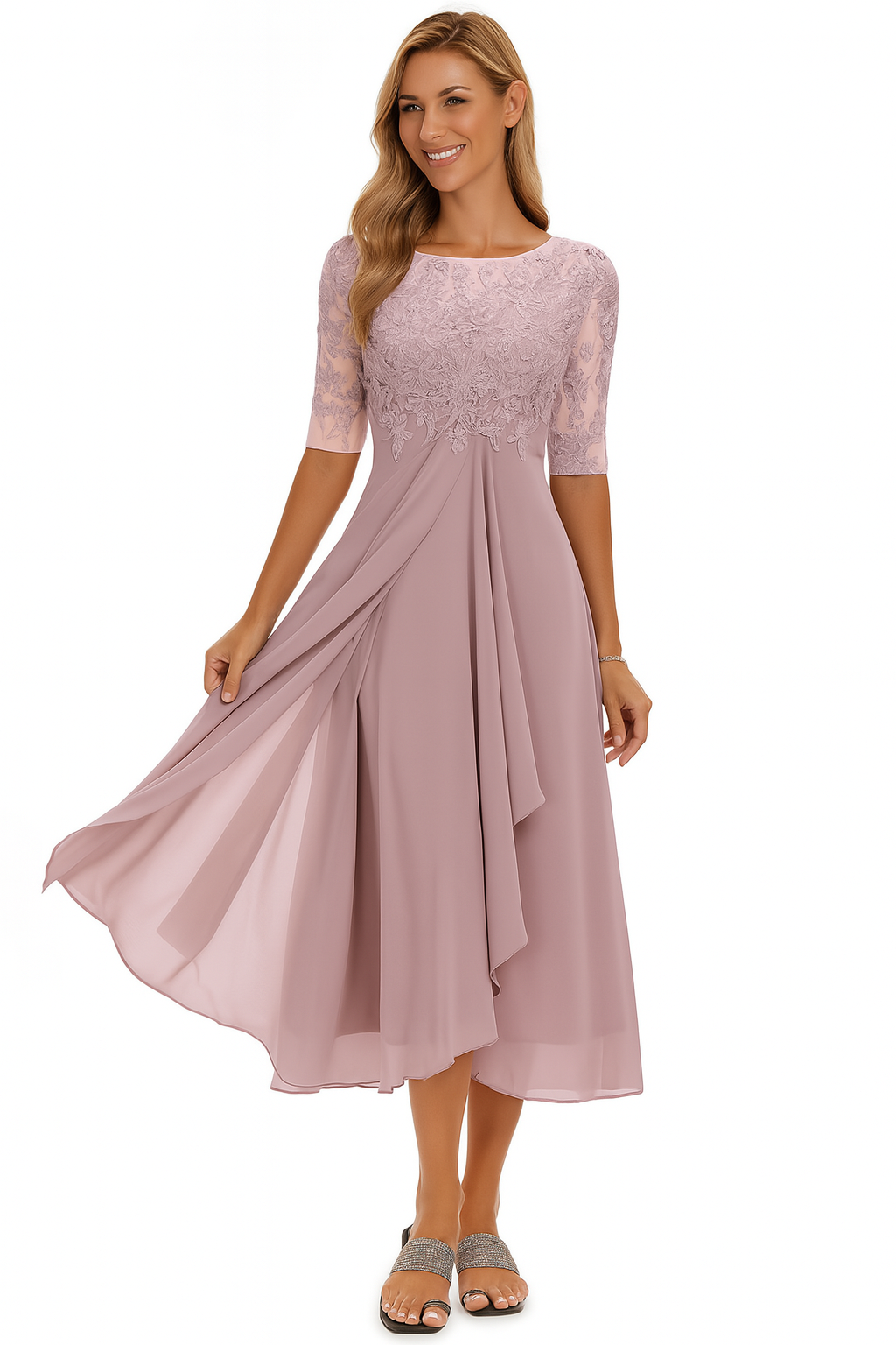 womens-midi-dress-with-floral-lace-bodice-and-sheer-sleeves-2