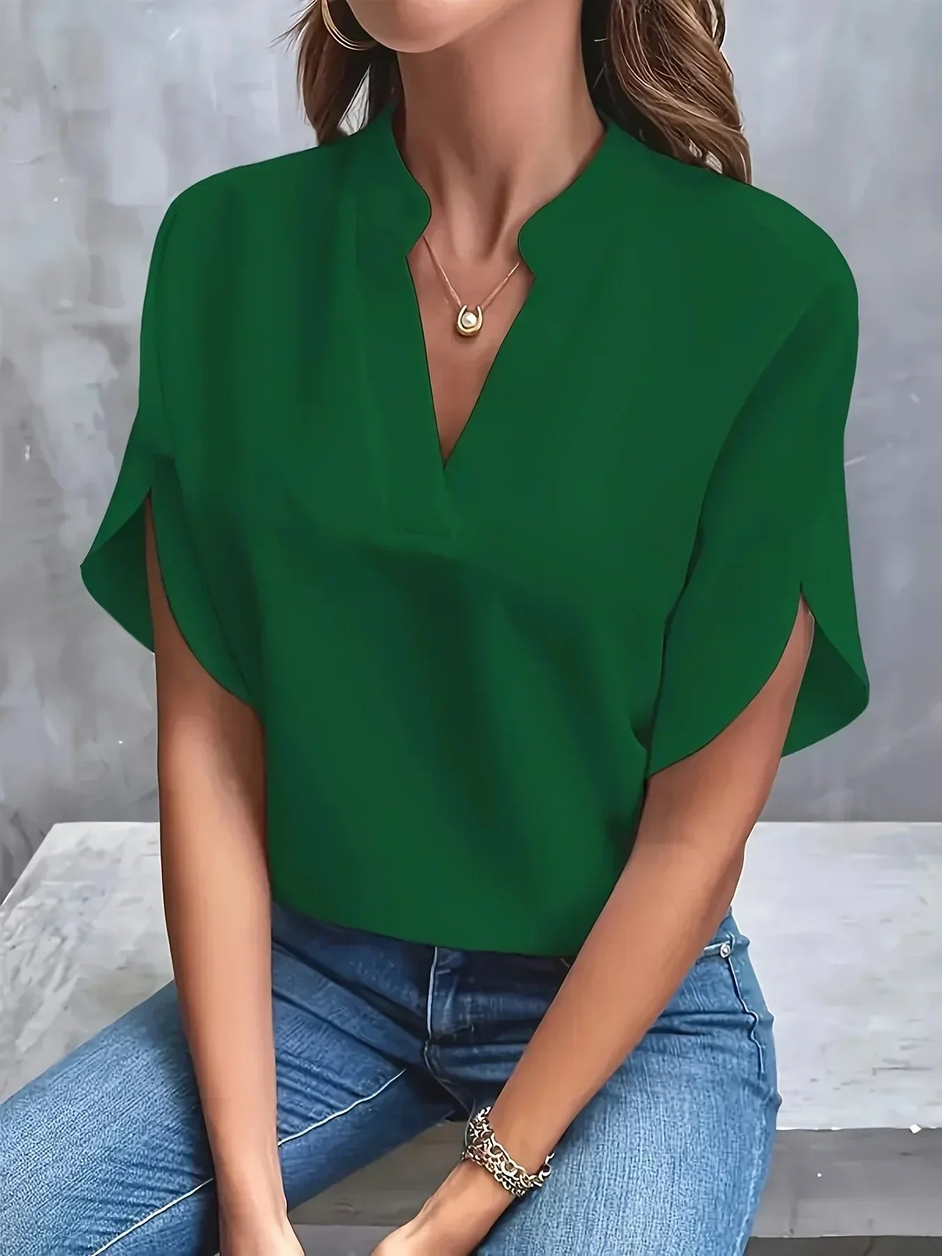 womens-office-woven-blouse-with-split-neck-and-slit-sleeves-7