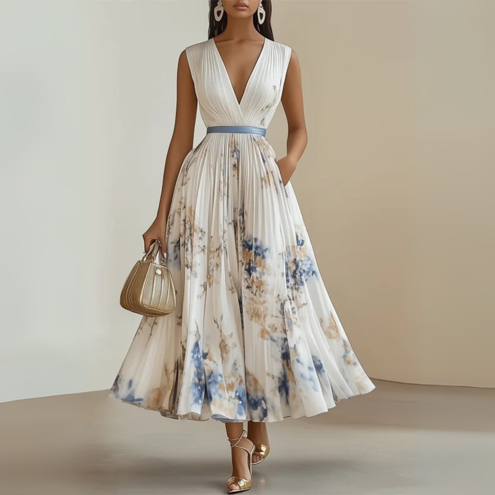 womens-pleated-chiffon-maxi-dress-with-v-neck-and-pockets-2