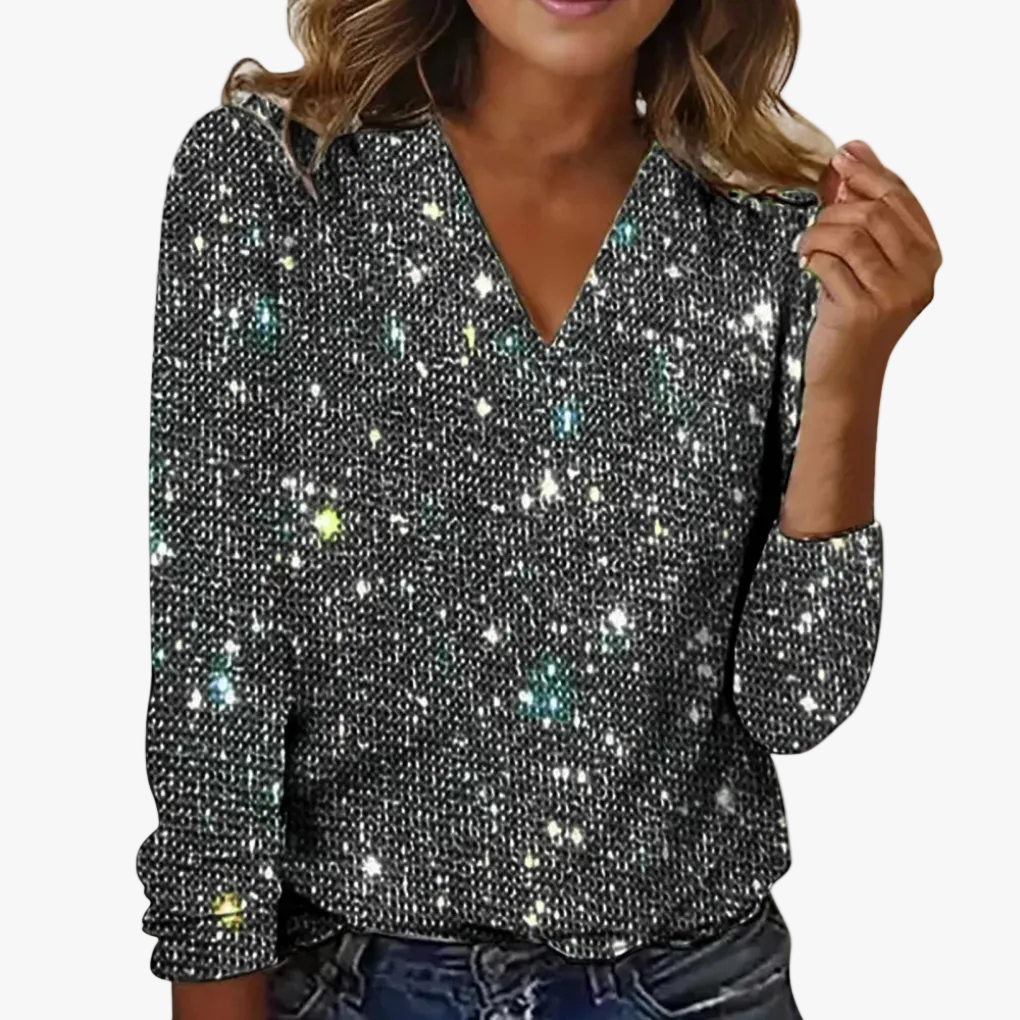 womens-polyester-blouse-with-sequin-overlay-and-v-neckline-1