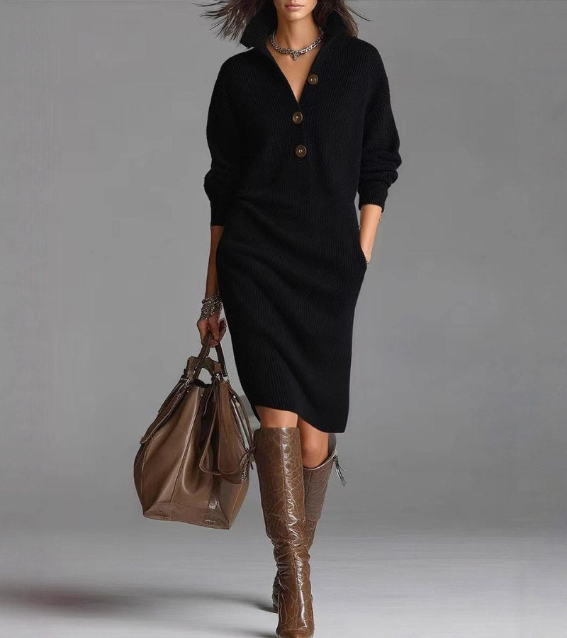 womens-rib-knit-midi-dress-with-pointed-collar-and-half-placket-2