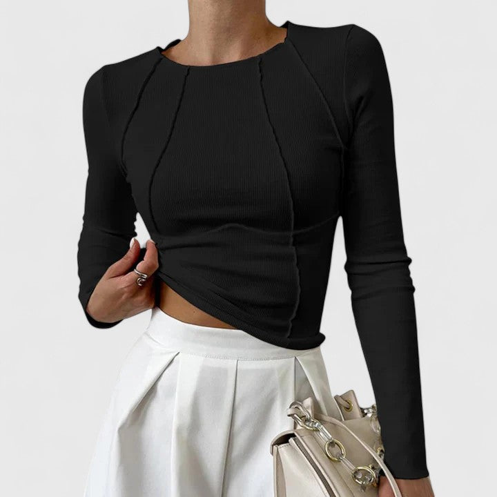 womens-ribbed-knit-top-with-crew-neck-and-seamed-panels-2