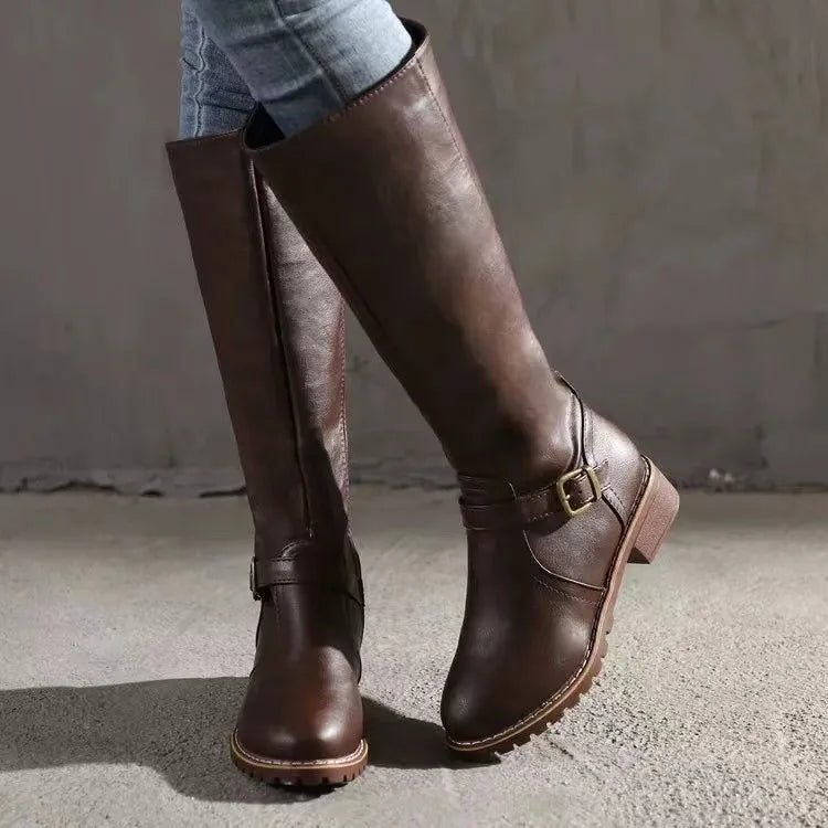 womens-riding-synthetic-boots-with-side-zipper-and-buckle-strap-4