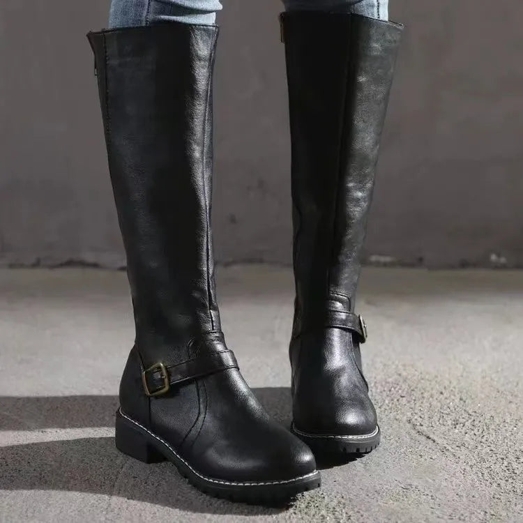 womens-riding-synthetic-boots-with-side-zipper-and-buckle-strap-6