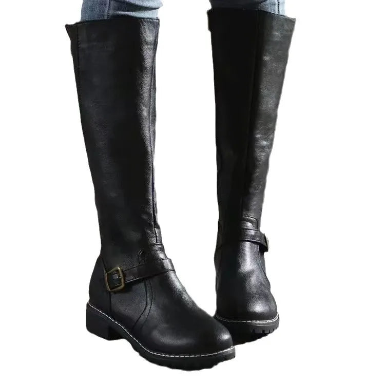 womens-riding-synthetic-boots-with-side-zipper-and-buckle-strap-7