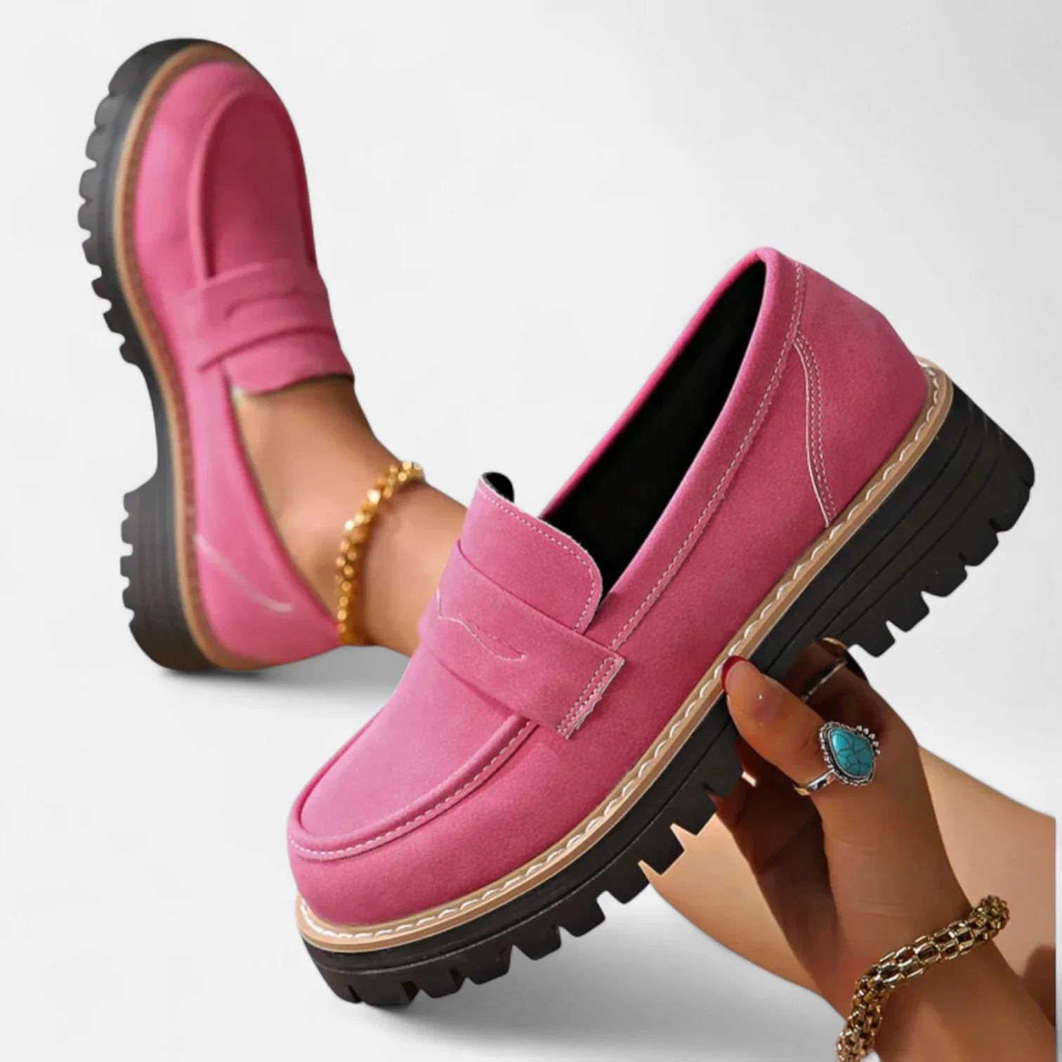 womens-slip-on-loafers-with-lug-sole-and-penny-strap-3