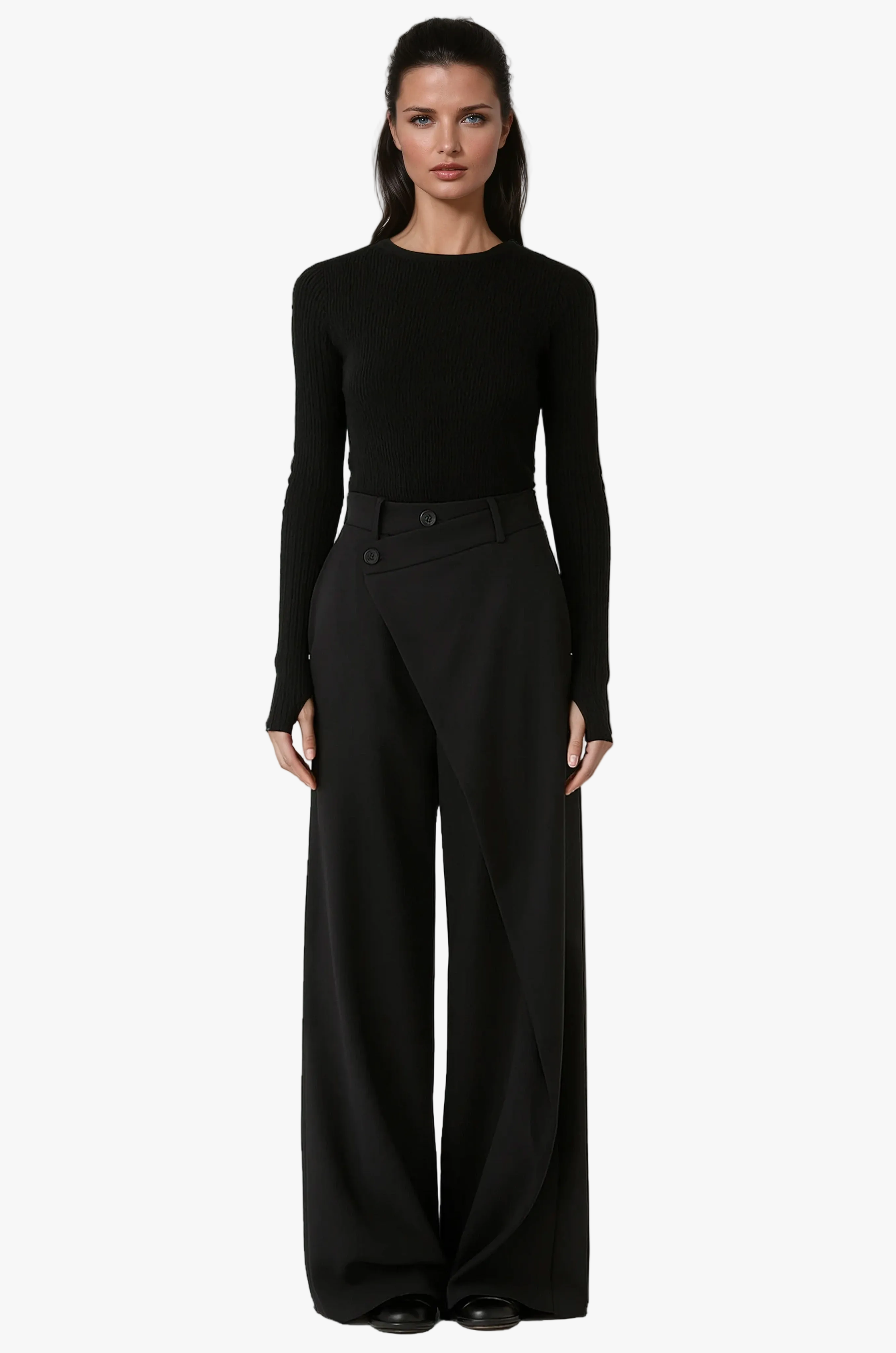 womens-wide-leg-woven-pants-with-wrap-front-and-button-waist-1