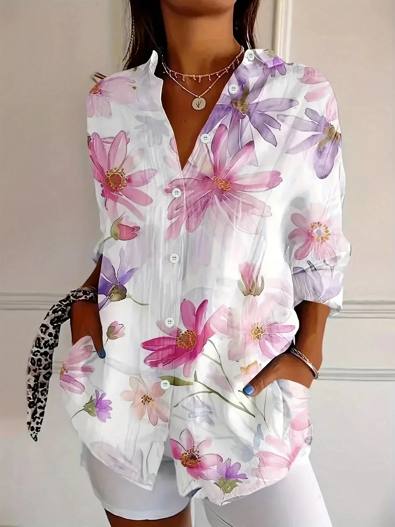 womens-woven-blouse-with-button-front-and-roll-tab-sleeves-4