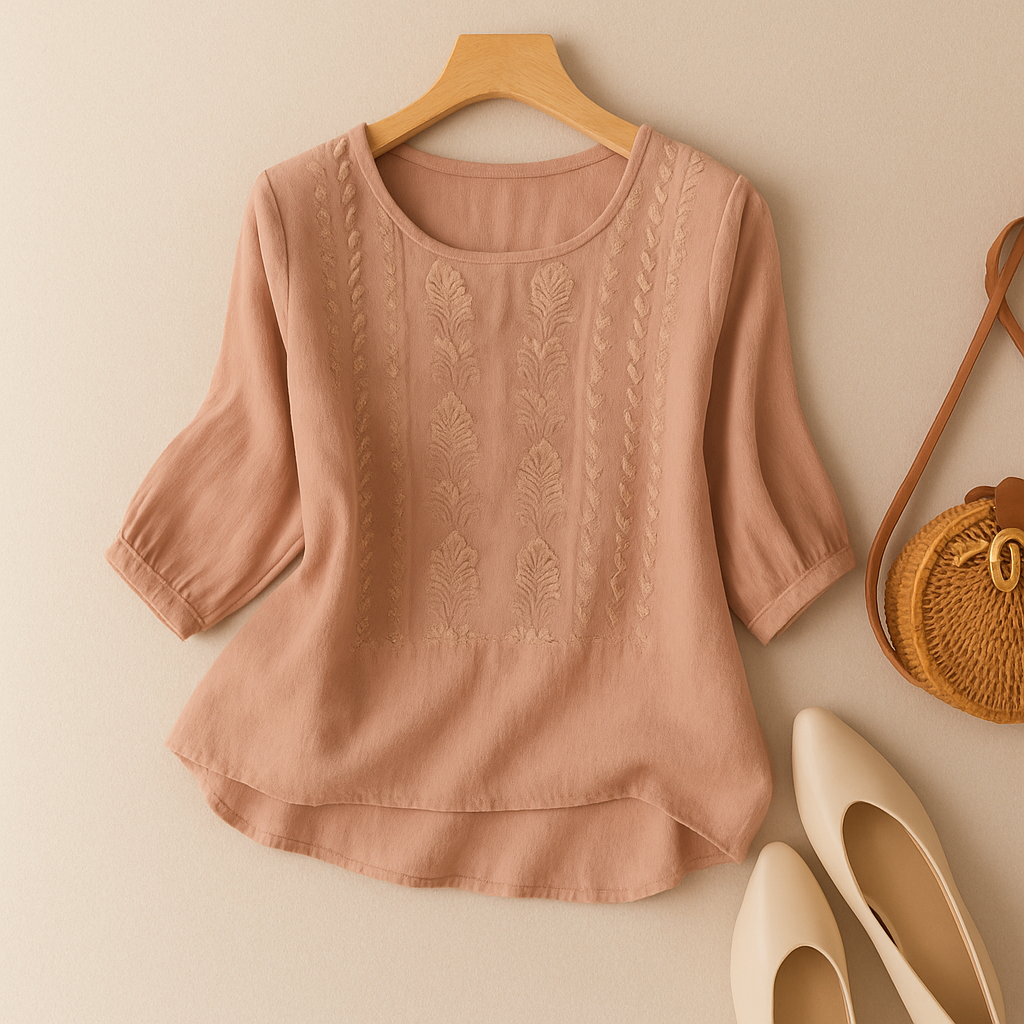 womens-woven-blouse-with-embroidered-front-panel-and-scoop-neck-3