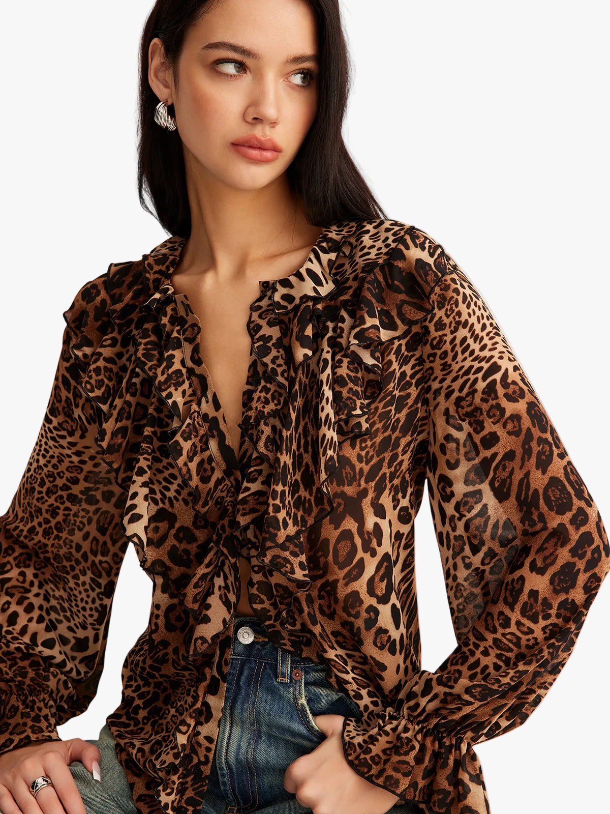 womens-woven-blouse-with-ruffle-v-neck-and-tie-closure-1