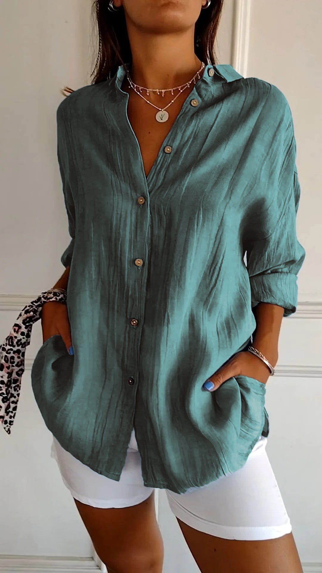 womens-woven-button-front-shirt-with-pointed-collar-and-roll-tab-sleeves-6