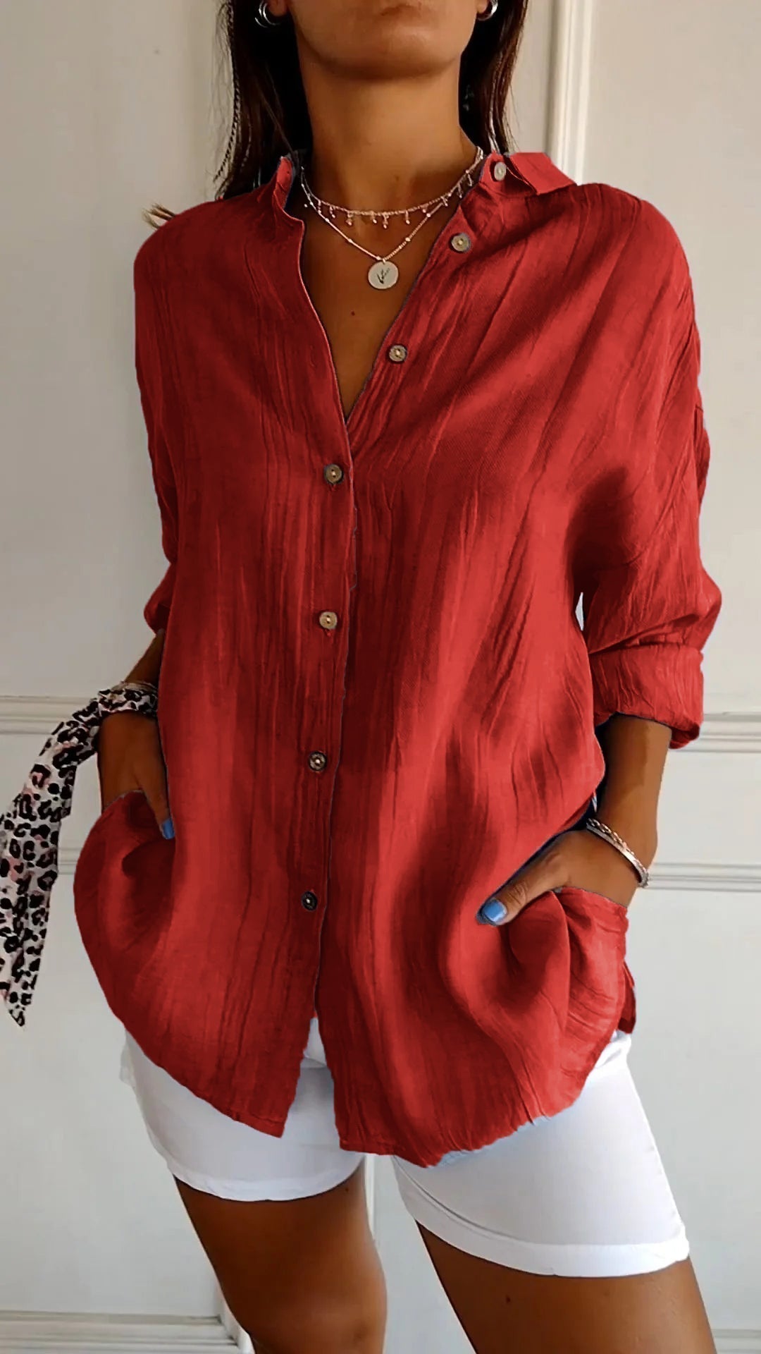womens-woven-button-front-shirt-with-pointed-collar-and-roll-tab-sleeves-7