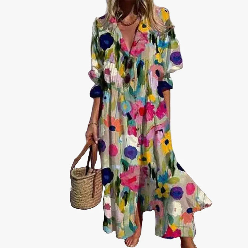 womens-woven-maxi-dress-with-collared-v-neck-and-buttons-1