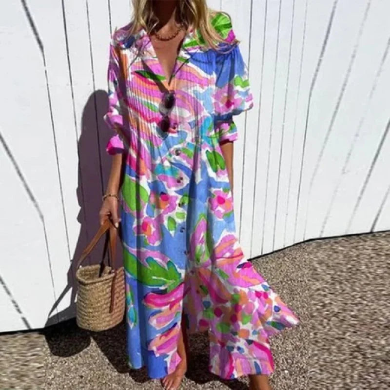 womens-woven-maxi-dress-with-collared-v-neck-and-buttons-3