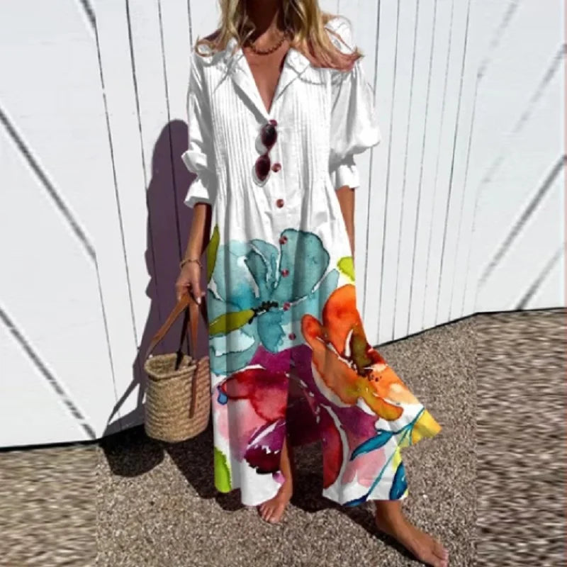 womens-woven-maxi-dress-with-collared-v-neck-and-buttons-7