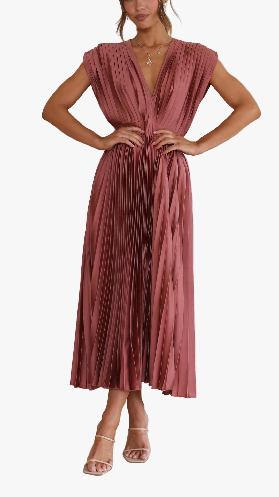 womens-woven-maxi-dress-with-pleated-skirt-and-back-tie-1