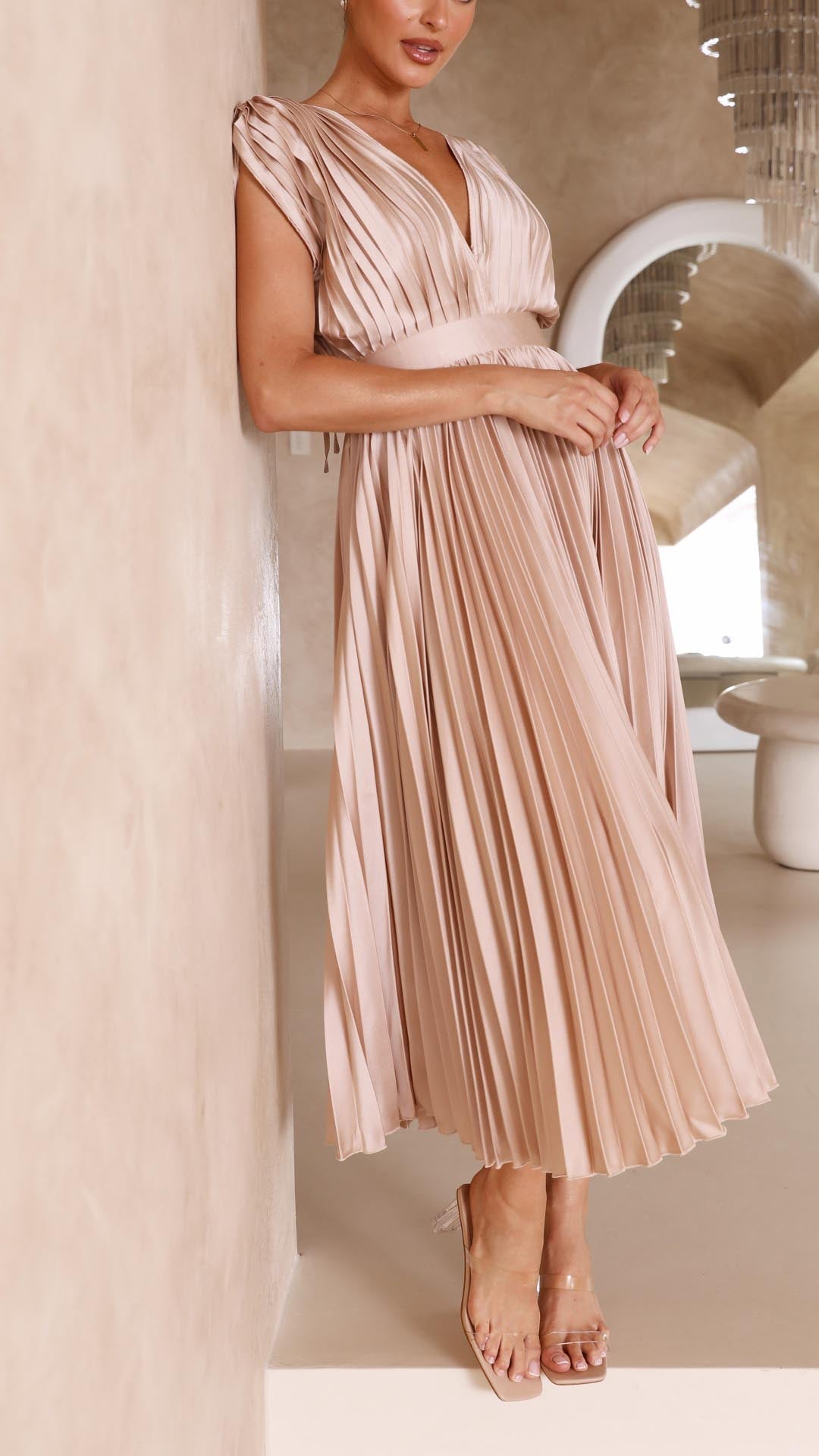 womens-woven-maxi-dress-with-pleated-skirt-and-back-tie-10