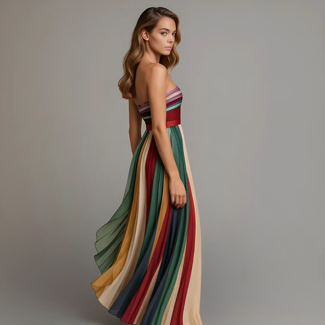 womens-woven-maxi-dress-with-strapless-bodice-and-pleated-skirt-3