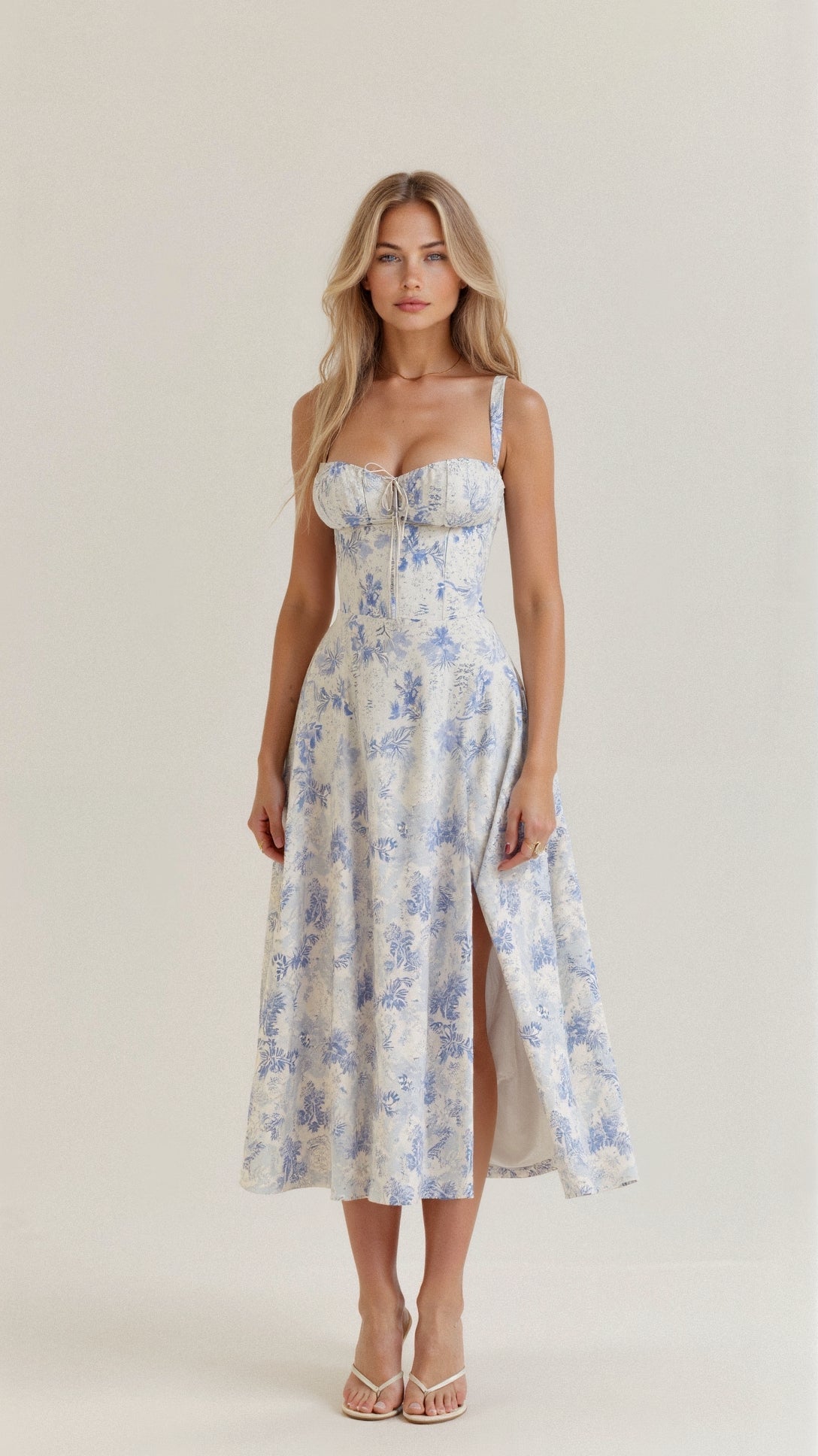womens-woven-midi-dress-with-bustier-bodice-and-side-slit-7