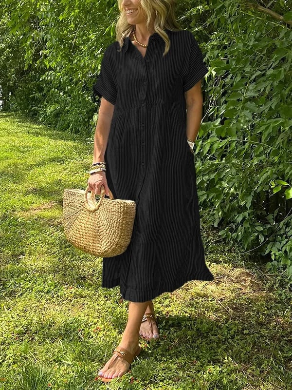 womens-woven-midi-dress-with-stripe-pattern-and-button-placket-3
