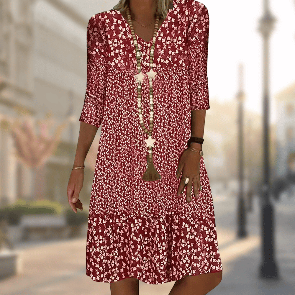 womens-woven-midi-dress-with-v-neck-and-ruffle-hem-2
