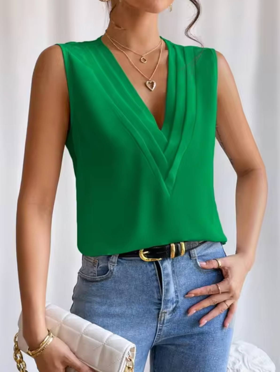 womens-woven-sleeveless-top-with-layered-v-neck-and-pleated-front-5