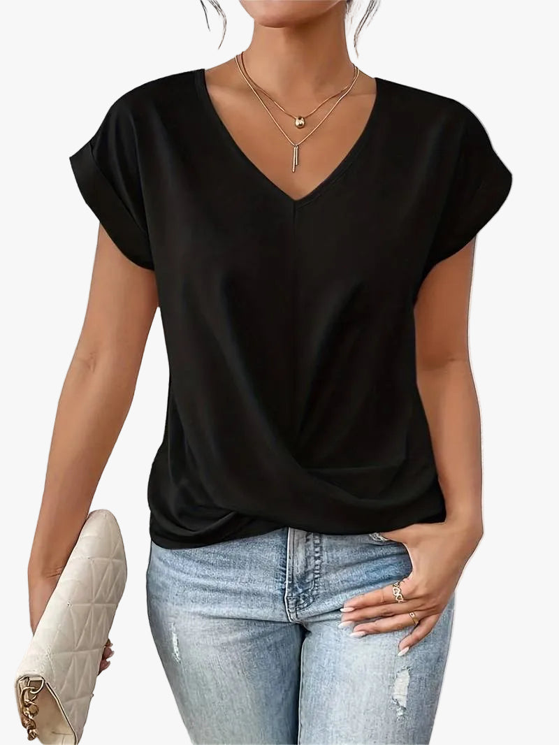 womens-woven-v-neck-top-with-twist-front-hem-and-cuffed-sleeves-1
